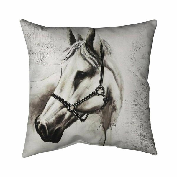 Begin Home Decor 20 x 20 in. Flicka The White Horse-Double Sided Print Indoor Pillow 5541-2020-AN70